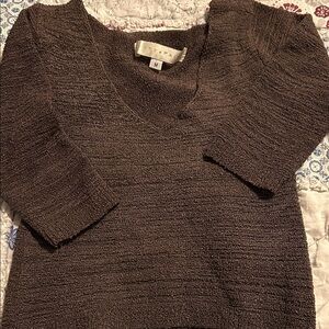 Bette Paige  Chocolate V-Neck Sweater